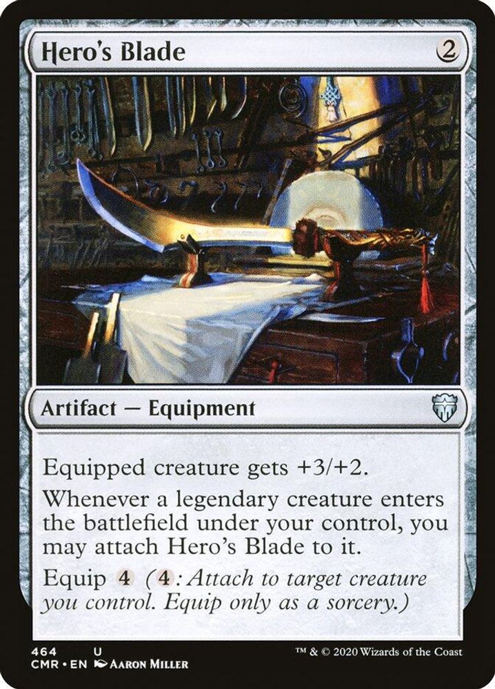 2020 Magic: The Gathering: Commander Legends (CMR) - Heros Blade 464 (#464, Uncommon) (, Near Mint)