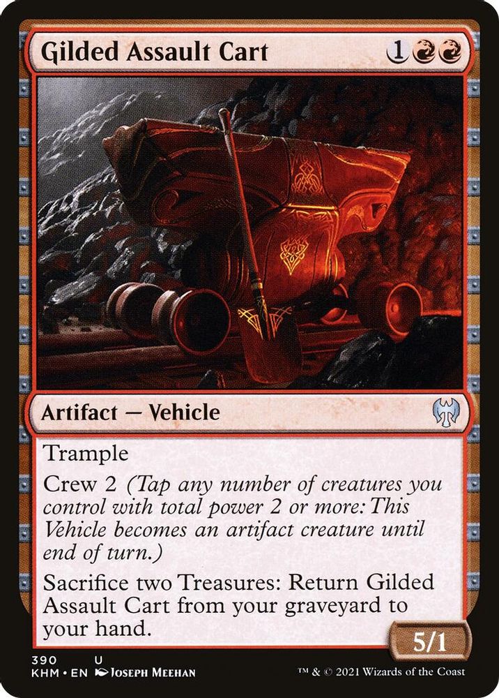 2021 Magic: The Gathering: Kaldheim (KHM) - Gilded Assault Cart (#390, Uncommon) (, Near Mint)
