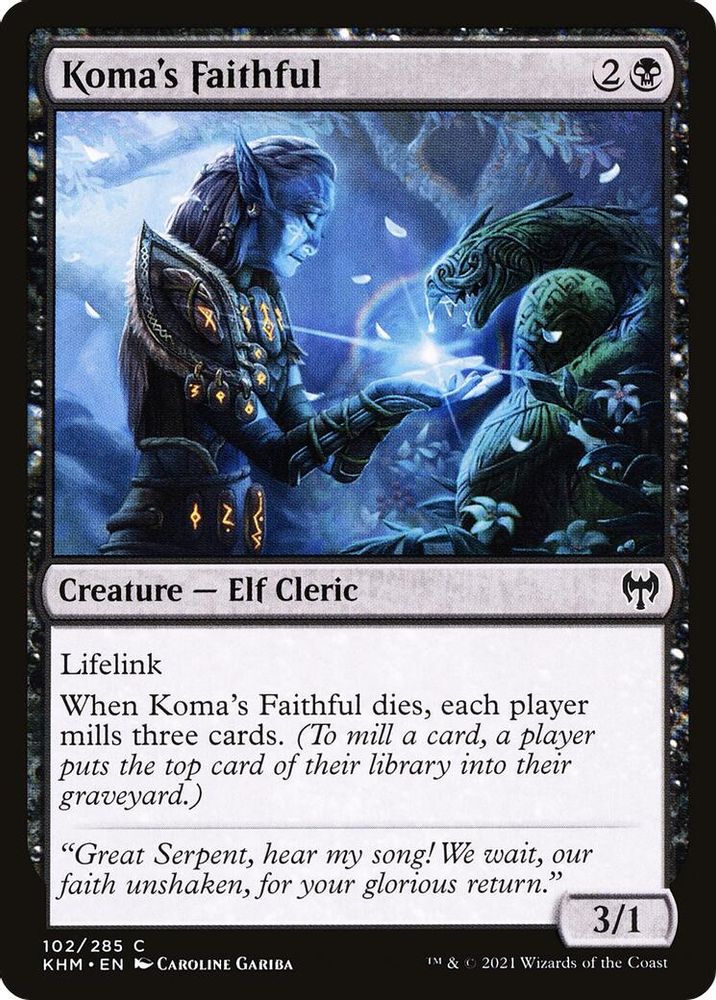 2021 Magic: The Gathering: Kaldheim (KHM) - Komas Faithful (#102, Common) (, Near Mint)