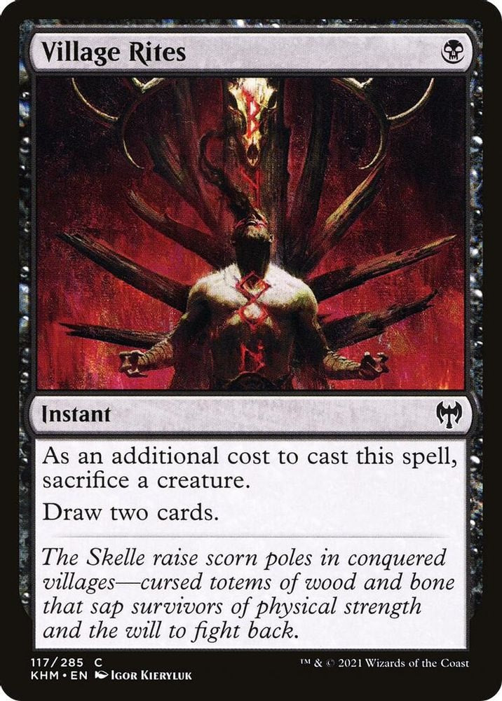 2021 Magic: The Gathering: Kaldheim (KHM) - Village Rites (#117, Common) (, Near Mint)