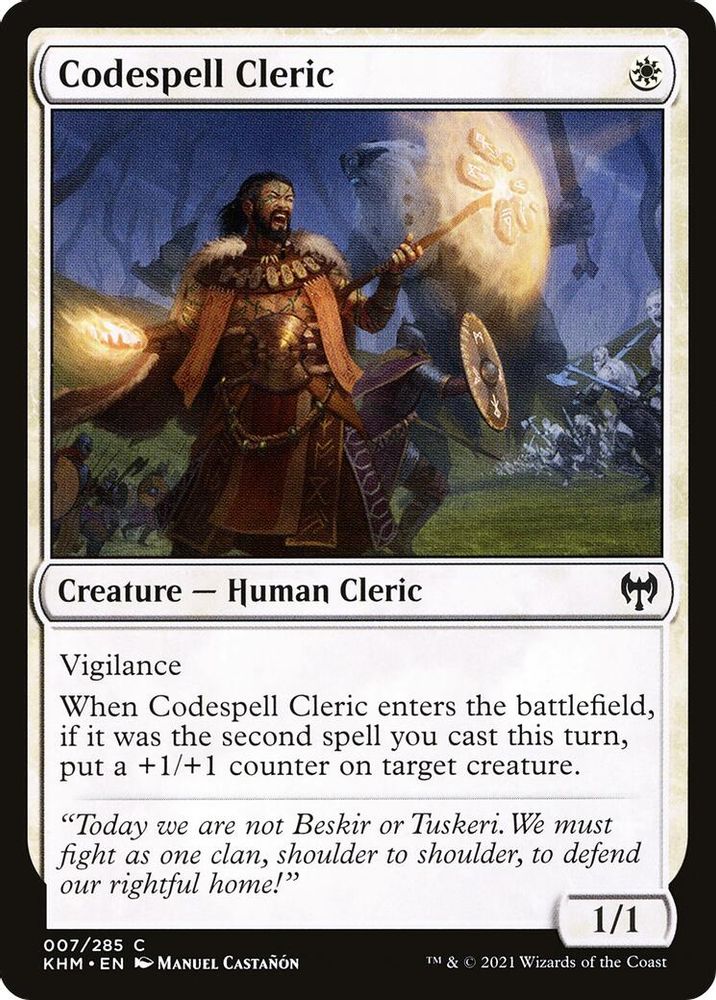 2021 Magic: The Gathering: Kaldheim (KHM) - Codespell Cleric (#7, Common) (, Near Mint)