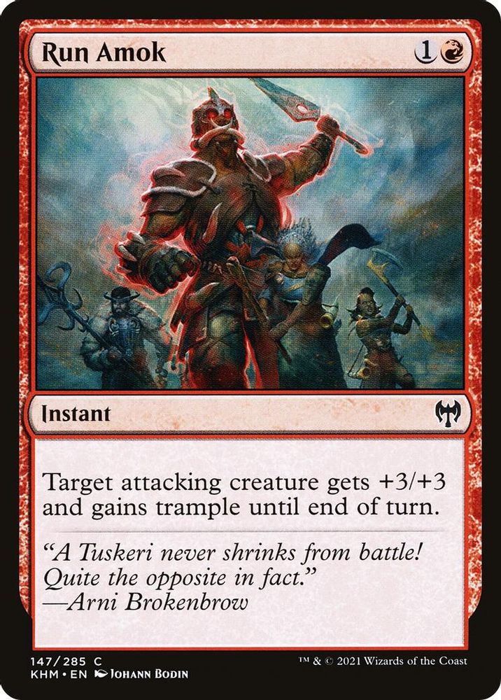 2021 Magic: The Gathering: Kaldheim (KHM) - Run Amok (#147, Common) (, Near Mint)