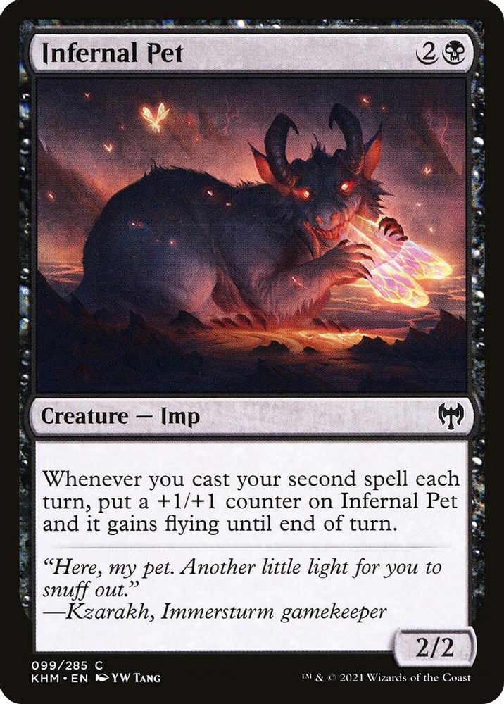 2021 Magic: The Gathering: Kaldheim (KHM) - Infernal Pet (#99, Common) (, Near Mint)