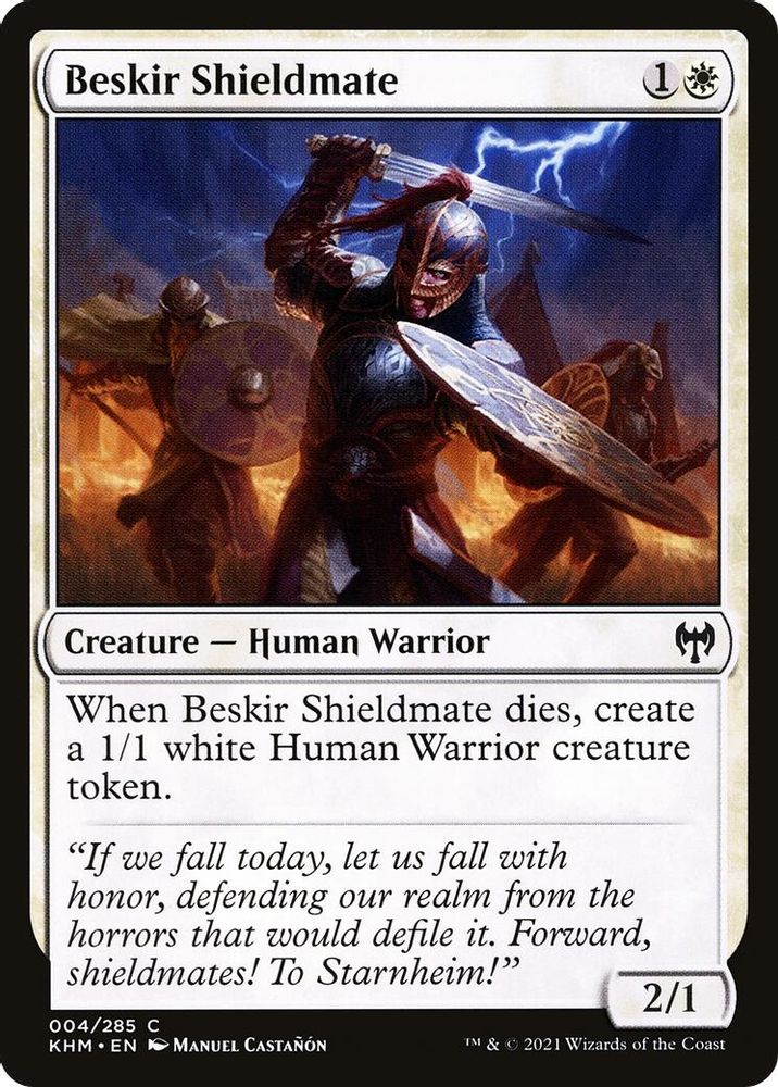 2021 Magic: The Gathering: Kaldheim (KHM) - Beskir Shieldmate (#4, Common) (, Near Mint)