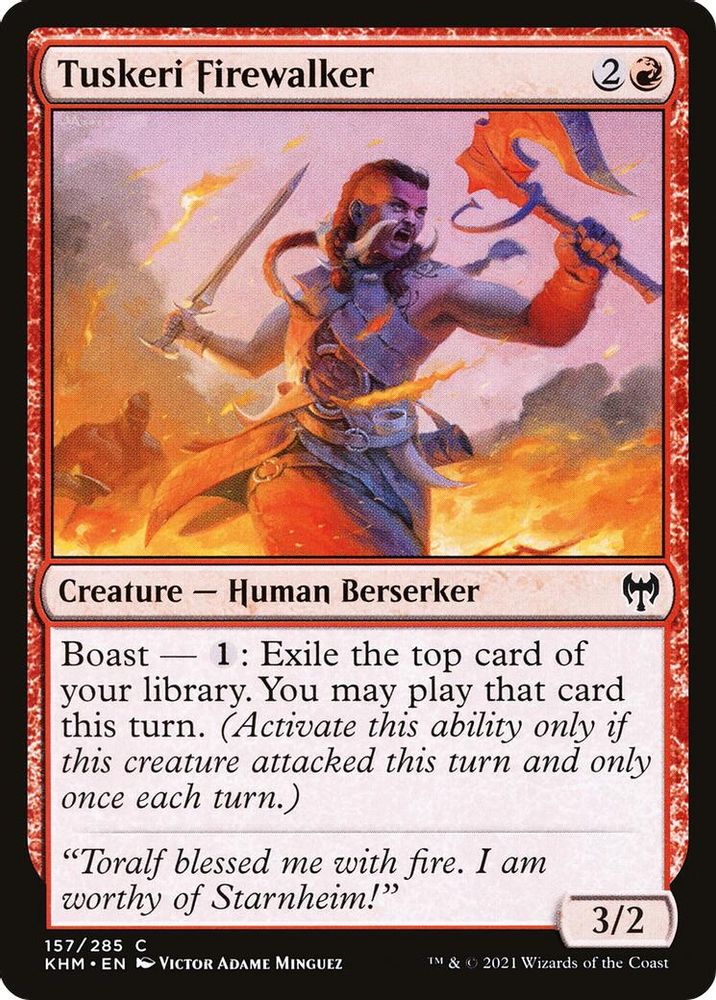 2021 Magic: The Gathering: Kaldheim (KHM) - Tuskeri Firewalker (#157, Common) (, Near Mint)