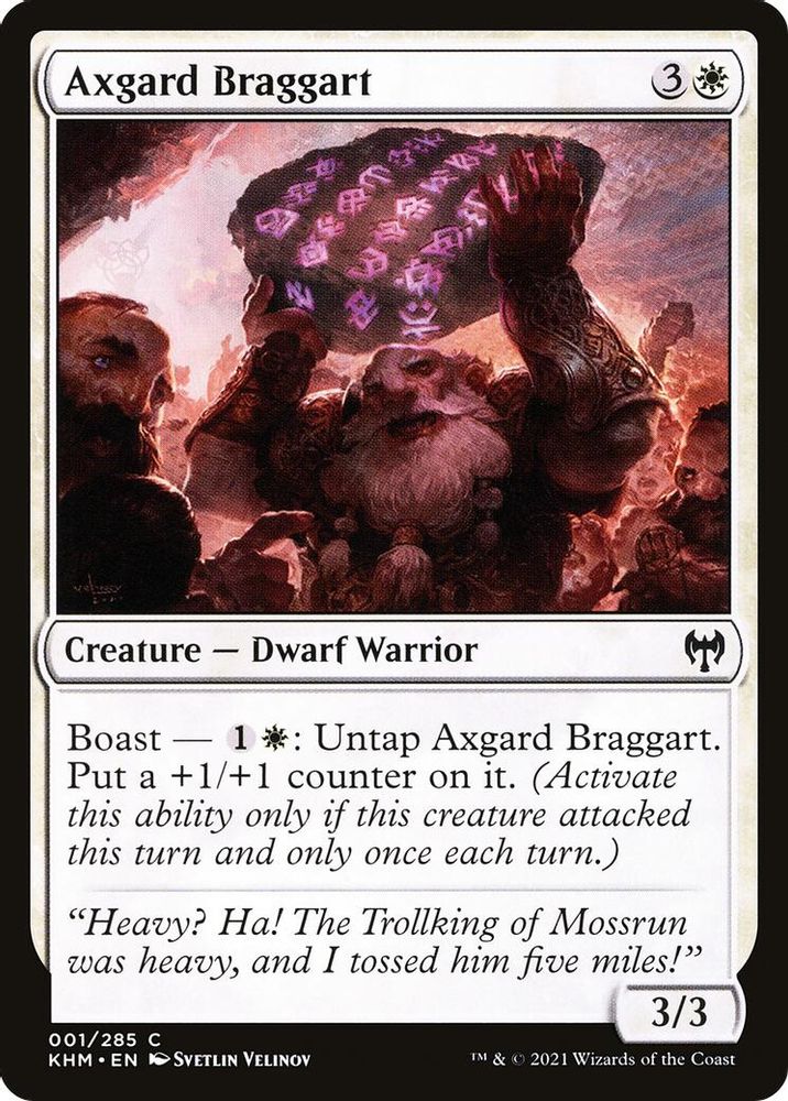 2021 Magic: The Gathering: Kaldheim (KHM) - Axgard Braggart (#1, Common) (, Near Mint)