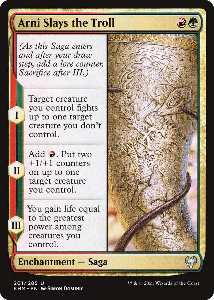 2021 Magic: The Gathering: Kaldheim (KHM) - Arni Slays the Troll (#201, Uncommon) (, Near Mint)