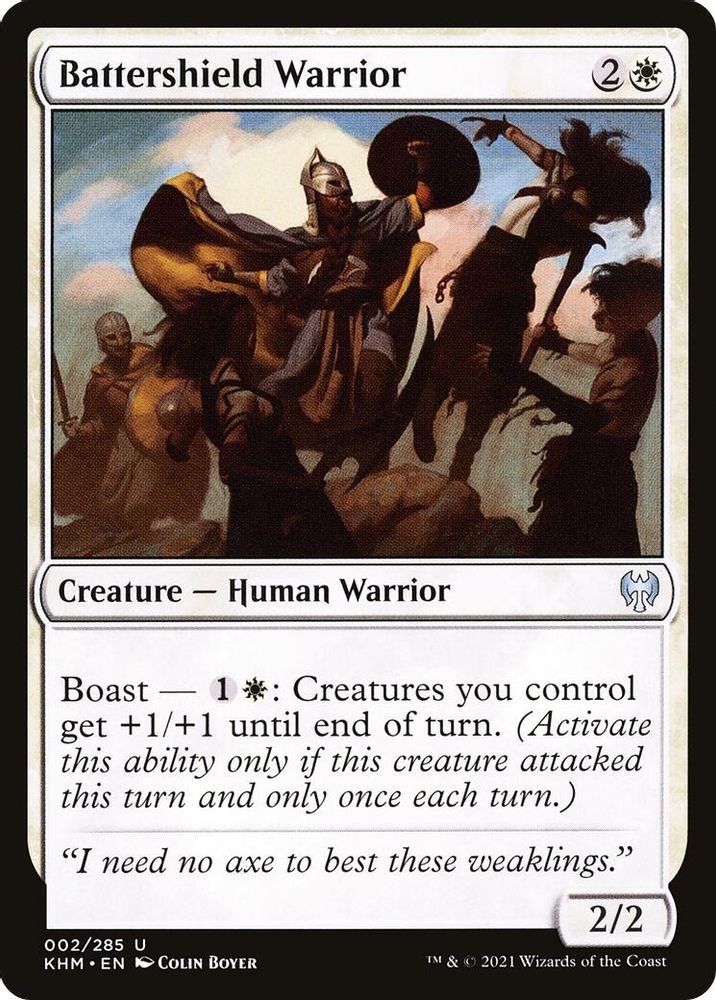 2021 Magic: The Gathering: Kaldheim (KHM) - Battershield Warrior (#2, Uncommon) (, Near Mint)