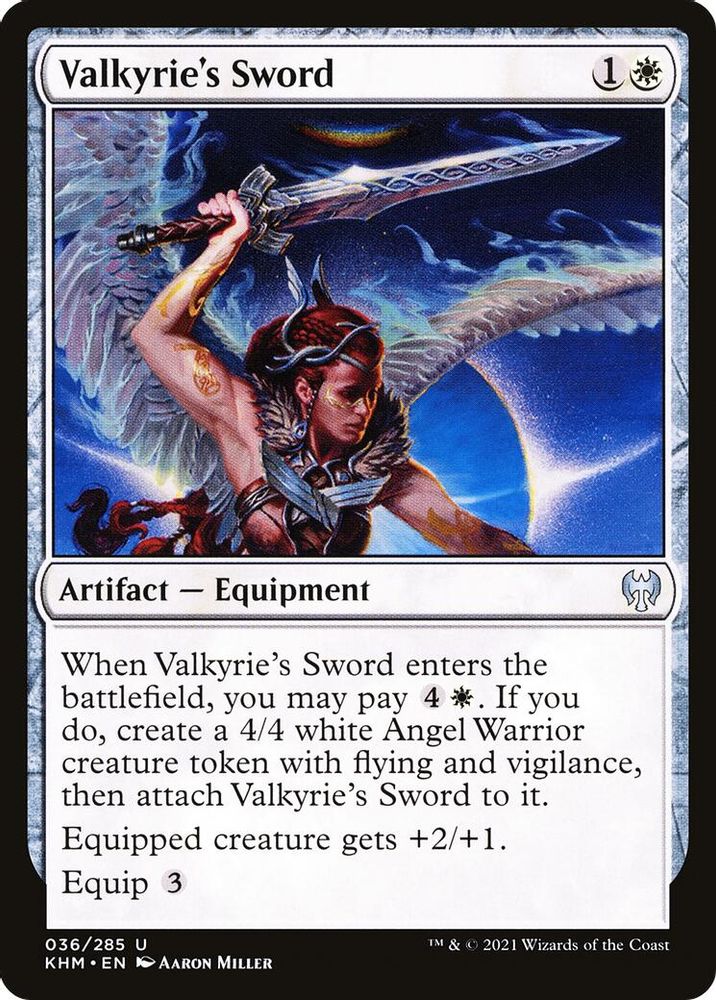 2021 Magic: The Gathering: Kaldheim (KHM) - Valkyries Sword (#36, Uncommon) (, Near Mint)
