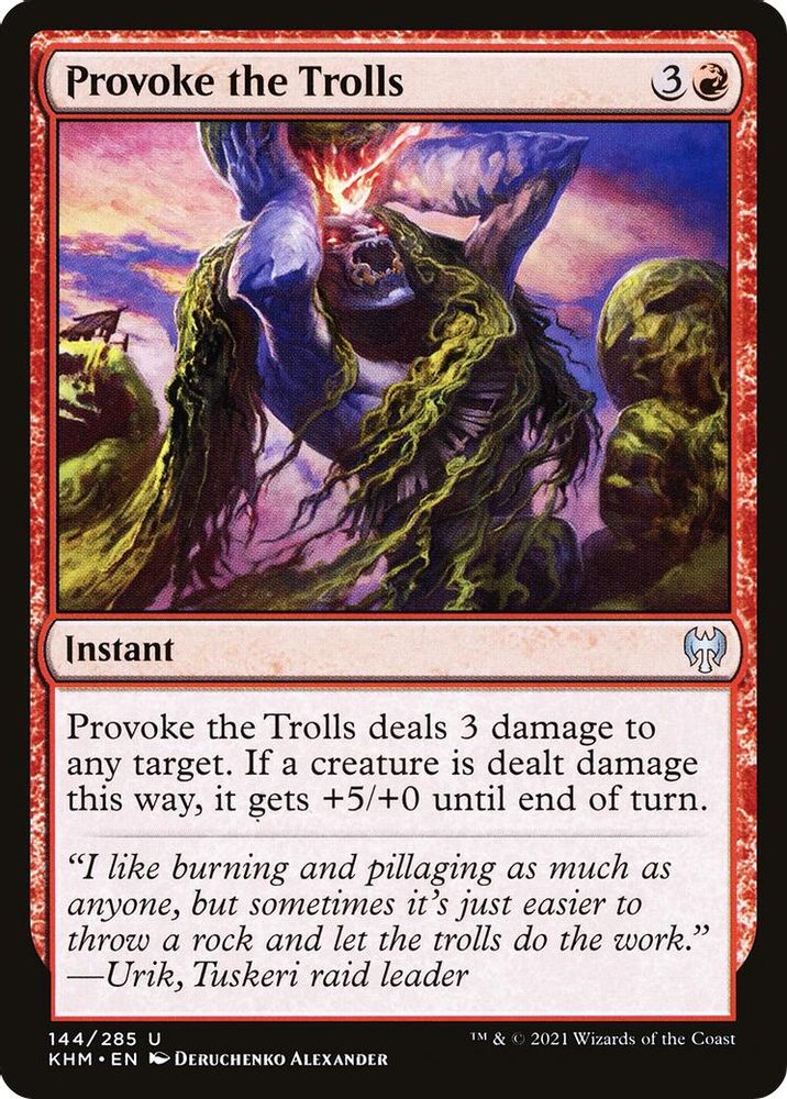 2021 Magic: The Gathering: Kaldheim (KHM) - Provoke the Trolls (#144, Uncommon) (, Near Mint)