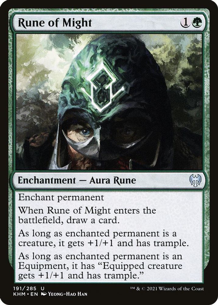 2021 Magic: The Gathering: Kaldheim (KHM) - Rune of Might (#191, Uncommon) (, Near Mint)