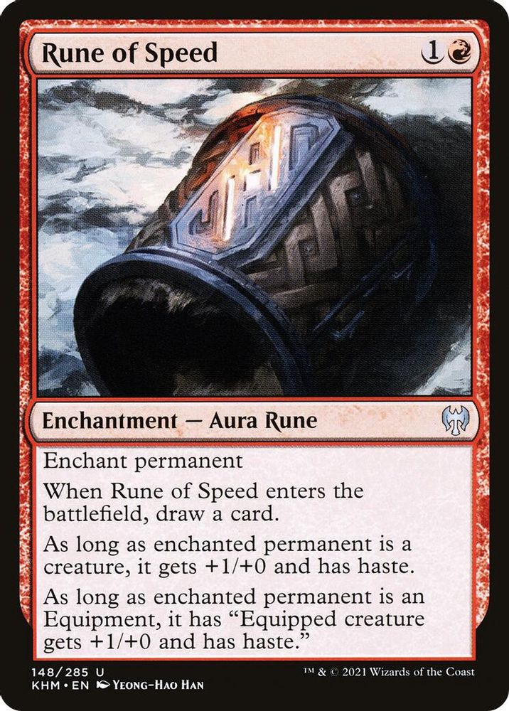 2021 Magic: The Gathering: Kaldheim (KHM) - Rune of Speed (#148, Uncommon) (, Near Mint)