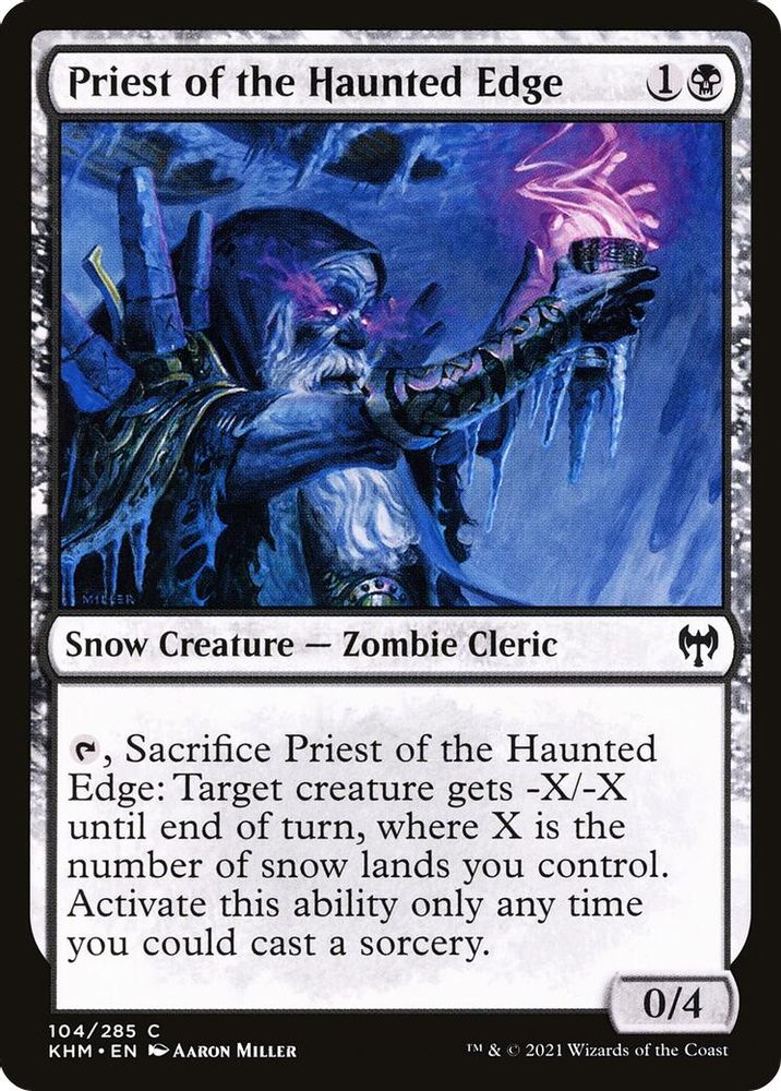 2021 Magic: The Gathering: Kaldheim (KHM) - Priest of the Haunted Edge (#104, Common) (, Near Mint)