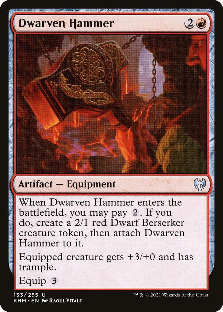 2021 Magic: The Gathering: Kaldheim (KHM) - Dwarven Hammer (#133, Uncommon) (, Near Mint)