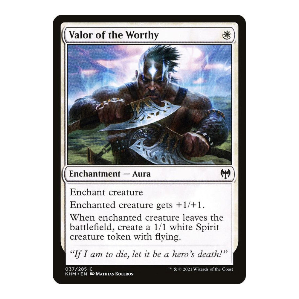 2021 Magic: The Gathering: Kaldheim (KHM) - Valor of the Worthy (#37, Common) (, Near Mint)