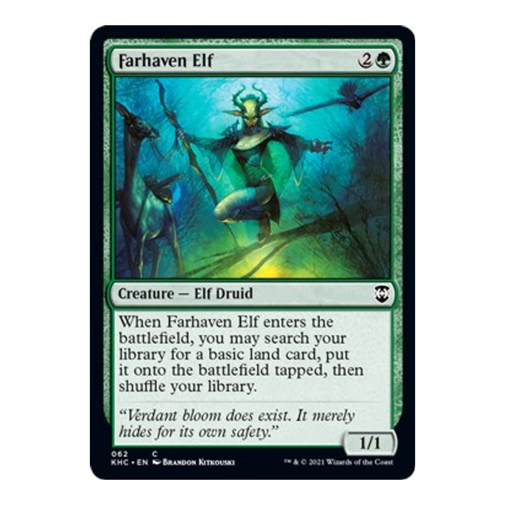 2021 Magic: The Gathering: Commander: Kaldheim (KHC) - Farhaven Elf (#62, Common) (, Near Mint)