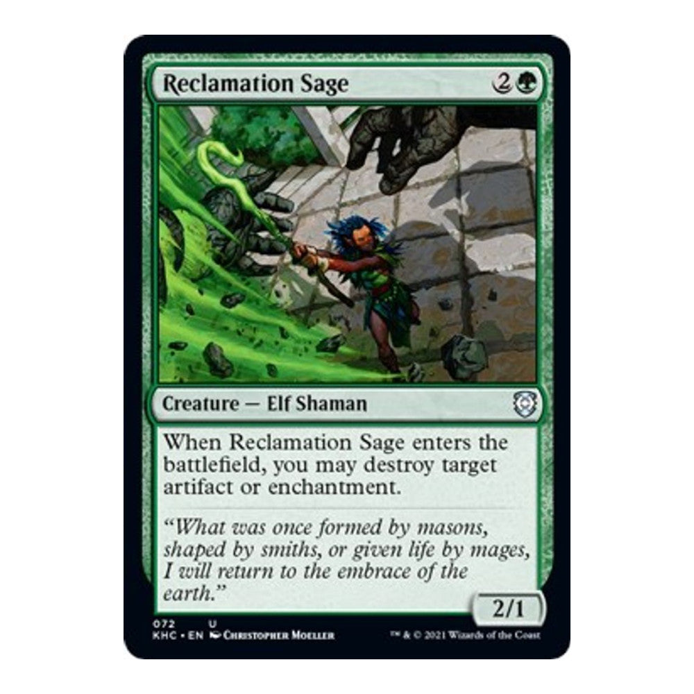 2021 Magic: The Gathering: Commander: Kaldheim (KHC) - Reclamation Sage (#72, Uncommon) (, Near Mint)
