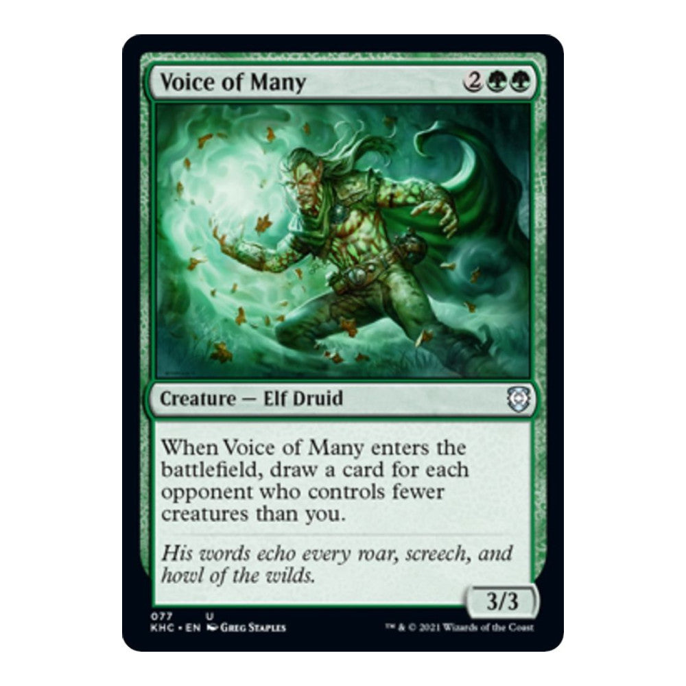 2021 Magic: The Gathering: Commander: Kaldheim (KHC) - Voice of Many (#77, Uncommon) (, Near Mint)