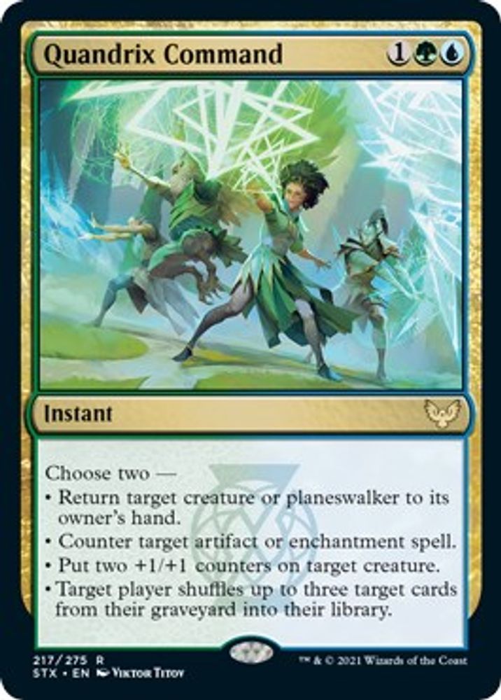 2021 Magic: The Gathering: Strixhaven: School of Mages (STX) - Quandrix Command (#217, Rare) (, Near Mint)
