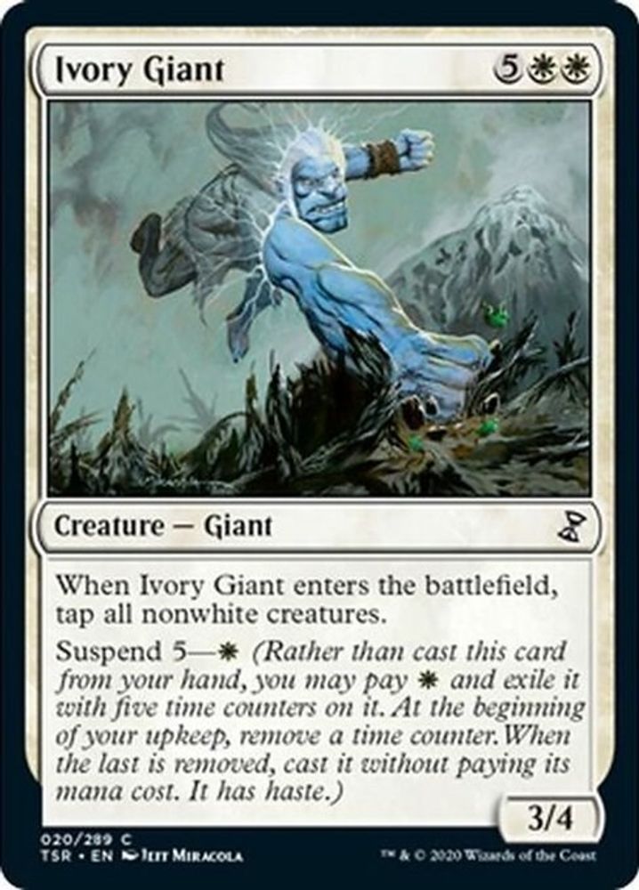 2021 Magic: The Gathering: Time Spiral: Remastered (TSR) - Ivory Giant (#20, Common) (, Near Mint)