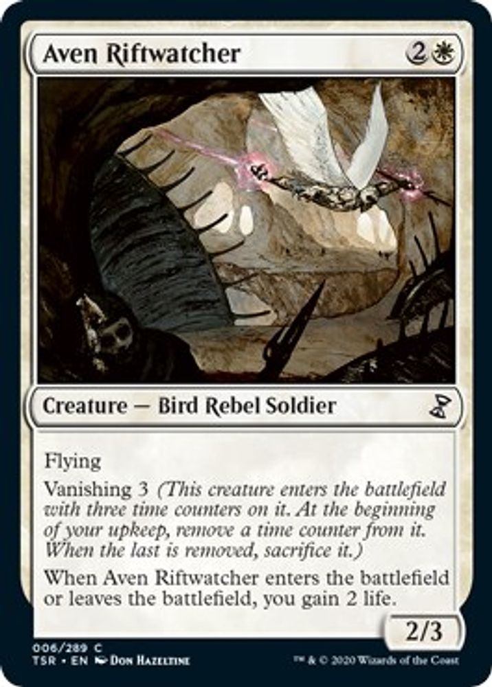 2021 Magic: The Gathering: Time Spiral: Remastered (TSR) - Aven Riftwatcher (#6, Common) (, Near Mint)