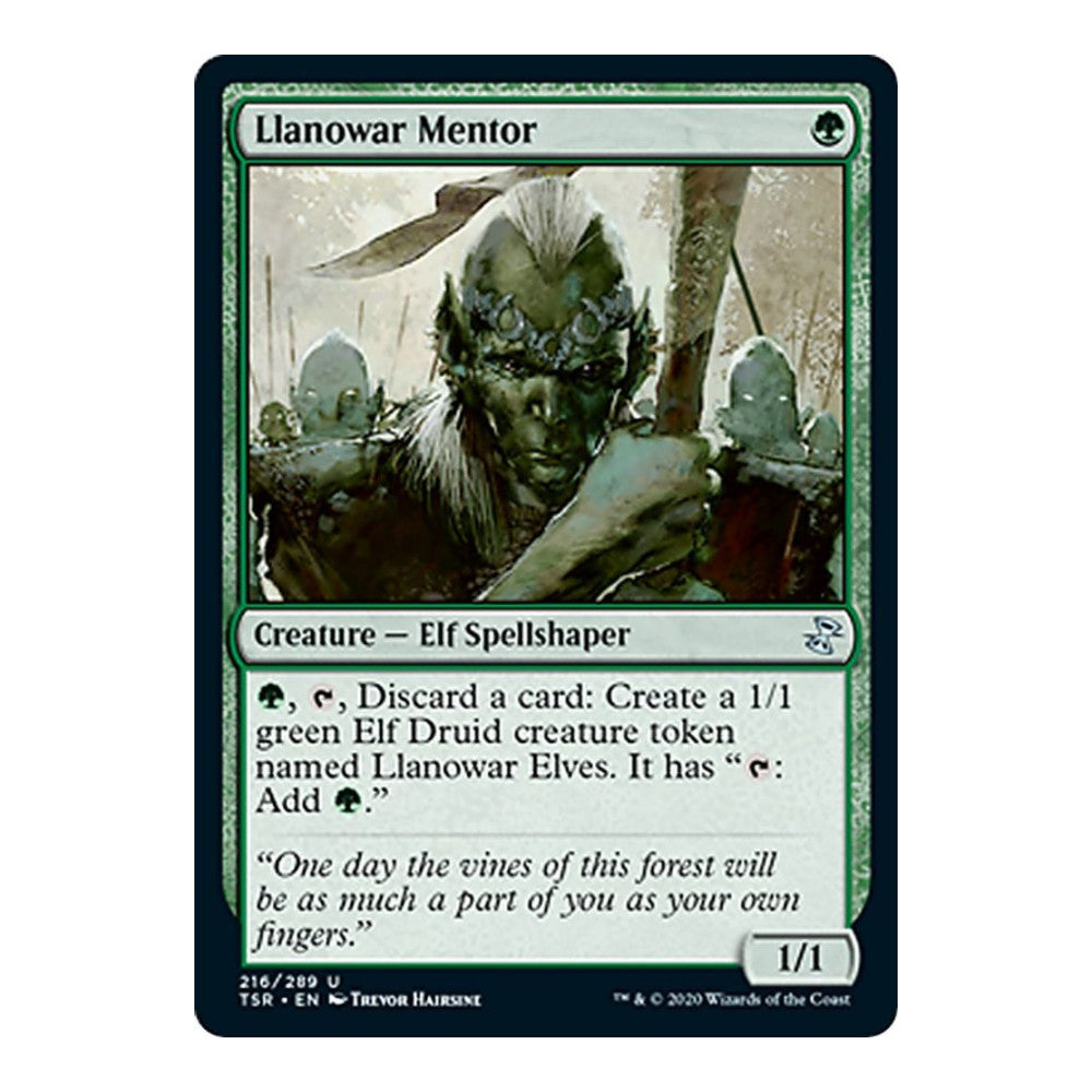 2021 Magic: The Gathering: Time Spiral: Remastered (TSR) - Llanowar Mentor (#216, Uncommon) (, Near Mint)