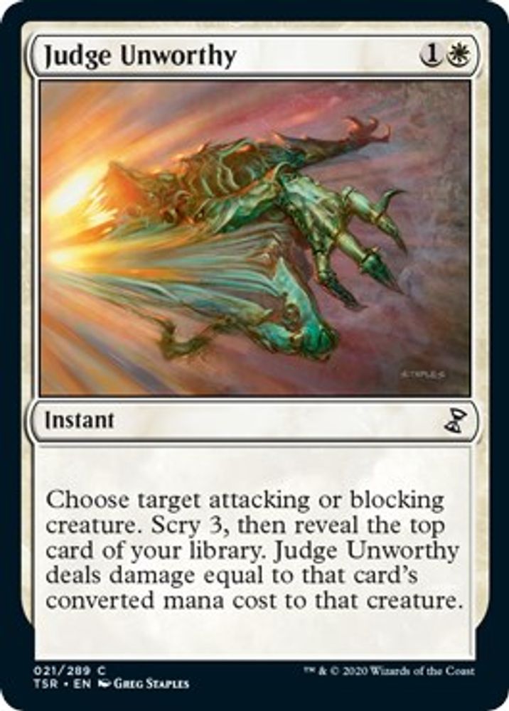 2021 Magic: The Gathering: Time Spiral: Remastered (TSR) - Judge Unworthy (#21, Common) (, Near Mint)
