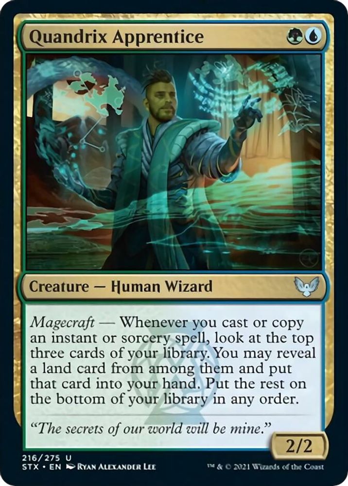 2021 Magic: The Gathering: Strixhaven: School of Mages (STX) - Quandrix Apprentice (#216, Uncommon) (, Near Mint)