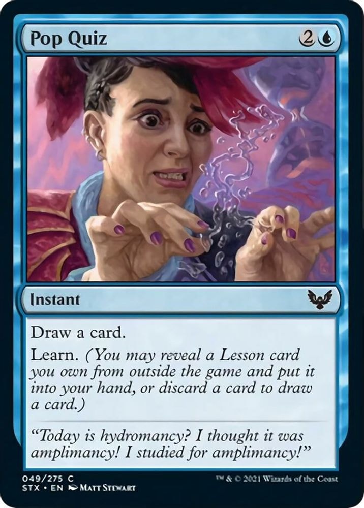 2021 Magic: The Gathering: Strixhaven: School of Mages (STX) - Pop Quiz (#49, Common) (, Near Mint)