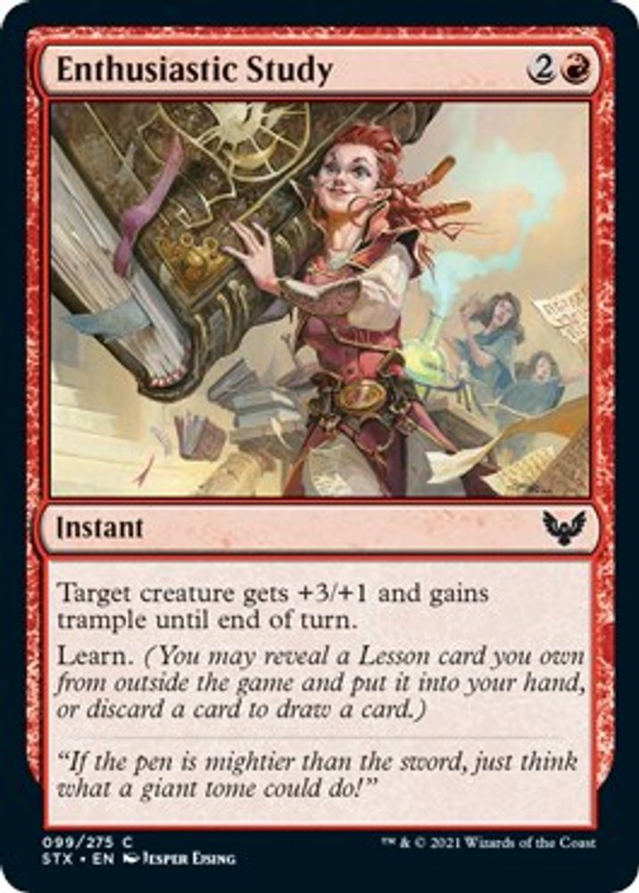 2021 Magic: The Gathering: Strixhaven: School of Mages (STX) - Enthusiastic Study (#99, Common) (, Near Mint)