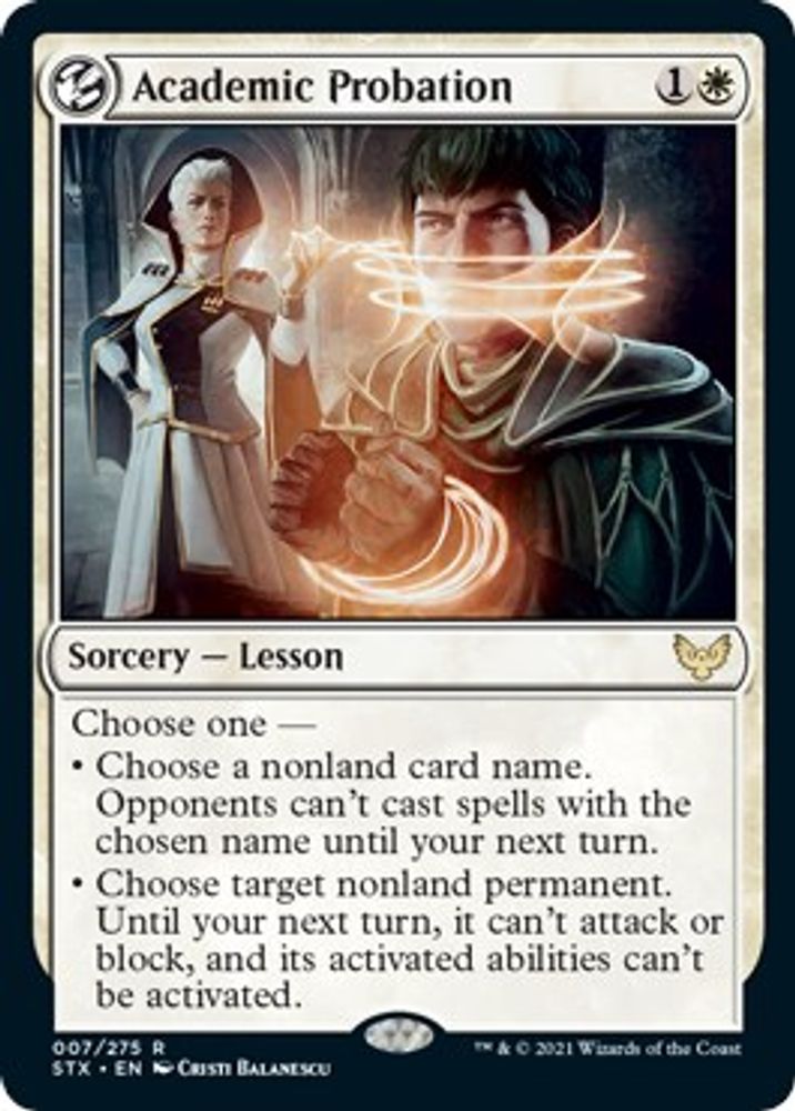2021 Magic: The Gathering: Strixhaven: School of Mages (STX) - Academic Probation (#7, Rare) (, Near Mint)