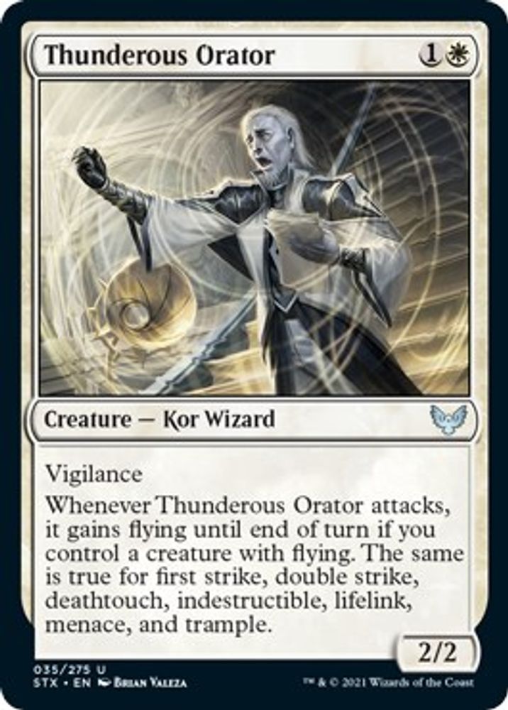 2021 Magic: The Gathering: Strixhaven: School of Mages (STX) - Thunderous Orator (#35, Uncommon) (, Near Mint)
