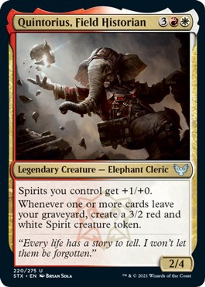 2021 Magic: The Gathering: Strixhaven: School of Mages (STX) - Quintorius Field Historian (#220, Uncommon) (, Near Mint)