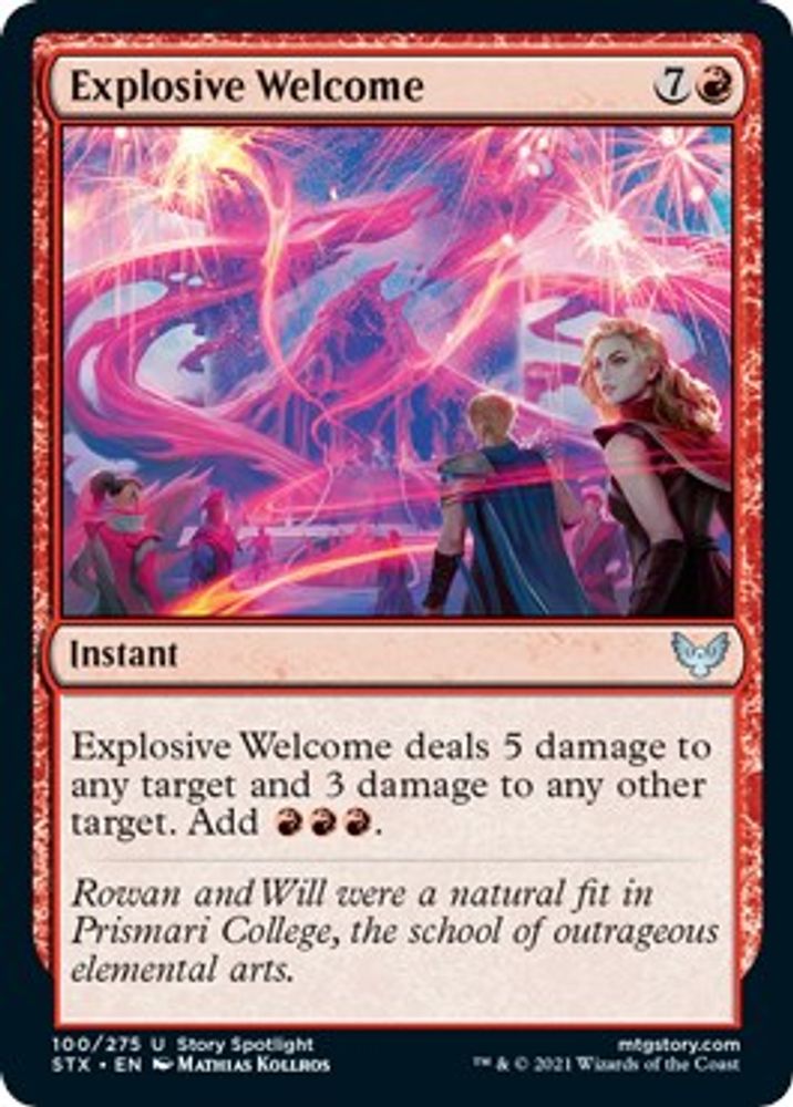 2021 Magic: The Gathering: Strixhaven: School of Mages (STX) - Explosive Welcome (#100, Uncommon) (, Near Mint)