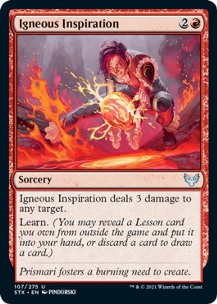 2021 Magic: The Gathering: Strixhaven: School of Mages (STX) - Igneous Inspiration (#107, Uncommon) (, Near Mint)