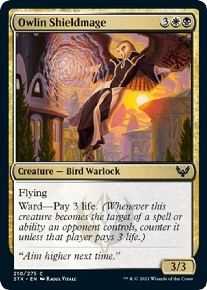 2021 Magic: The Gathering: Strixhaven: School of Mages (STX) - Owlin Shieldmage (#210, Common)