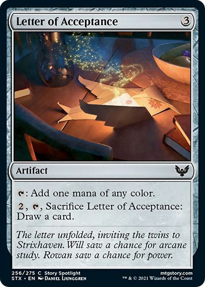 2021 Magic: The Gathering: Strixhaven: School of Mages (STX) - Letter of Acceptance (#256, Common) (, Near Mint)