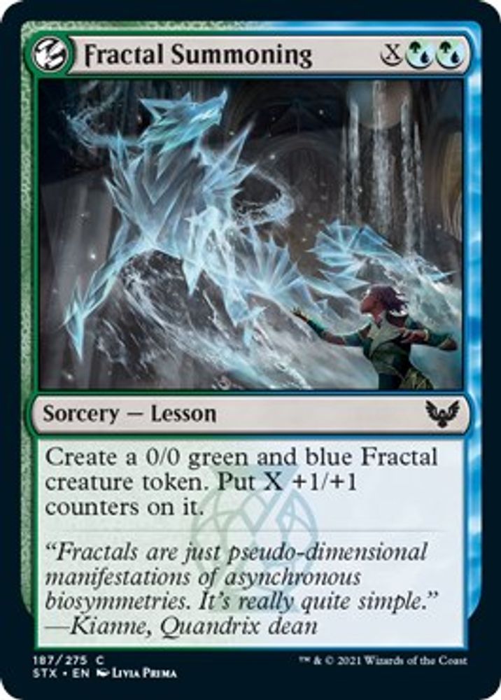 2021 Magic: The Gathering: Strixhaven: School of Mages (STX) - Fractal Summoning (#187, Common) (, Near Mint)