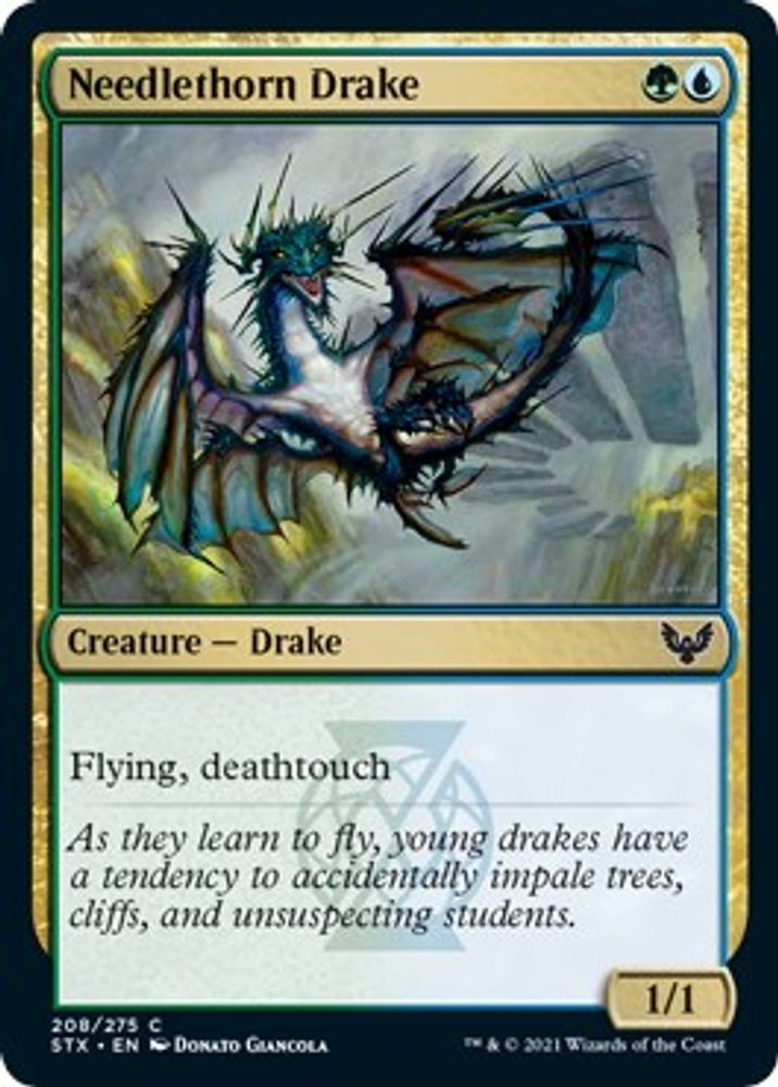 2021 Magic: The Gathering: Strixhaven: School of Mages (STX) - Needlethorn Drake (#208, Common) (, Near Mint)