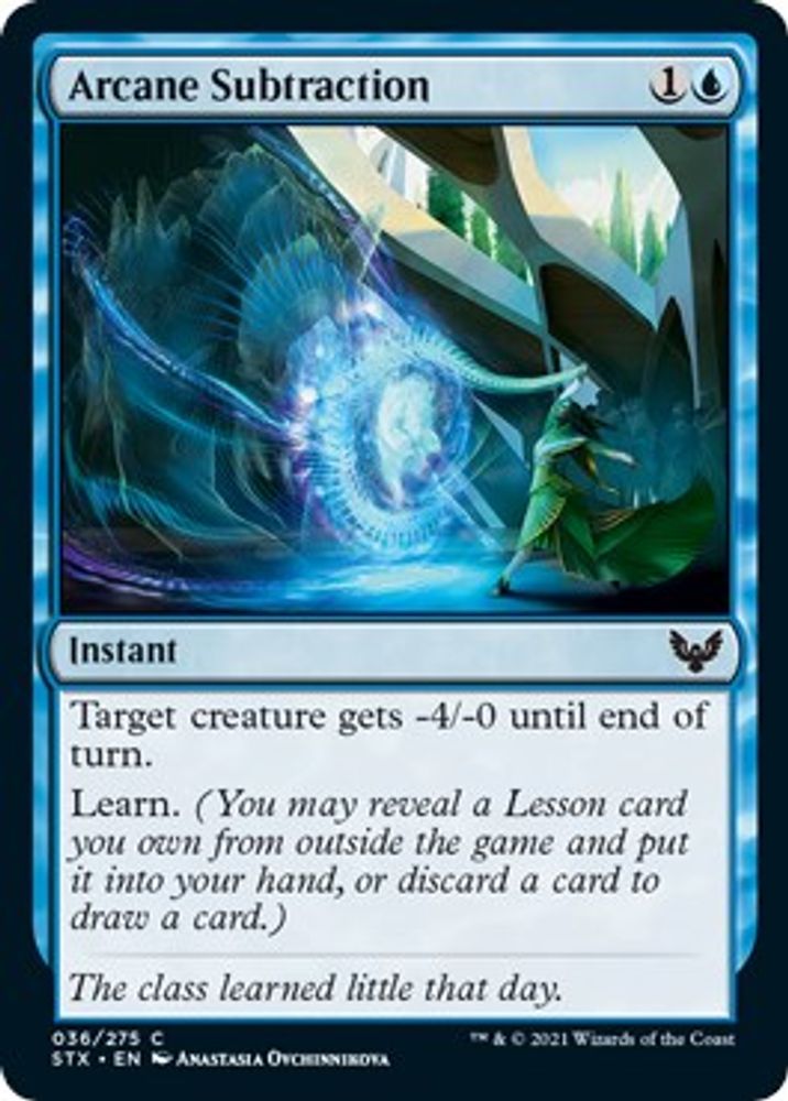 2021 Magic: The Gathering: Strixhaven: School of Mages (STX) - Arcane Subtraction (#36, Common) (, Near Mint)