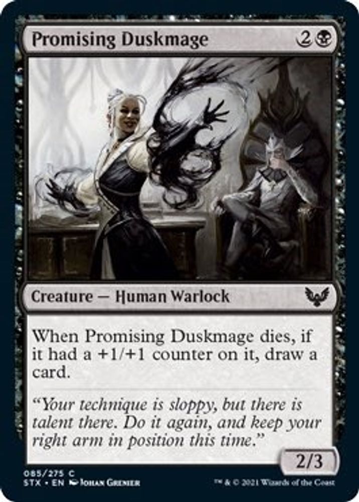2021 Magic: The Gathering: Strixhaven: School of Mages (STX) - Promising Duskmage (#85, Common) (, Near Mint)