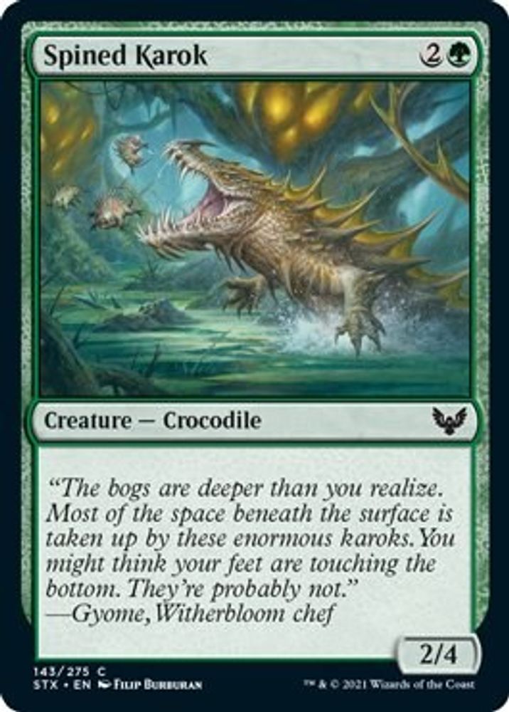 2021 Magic: The Gathering: Strixhaven: School of Mages (STX) - Spined Karok (#143, Common) (, Near Mint)