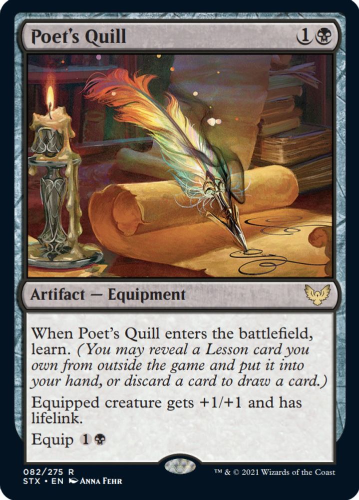2021 Magic: The Gathering: Strixhaven: School of Mages (STX) - Poets Quill (#82, Rare) (, Near Mint)