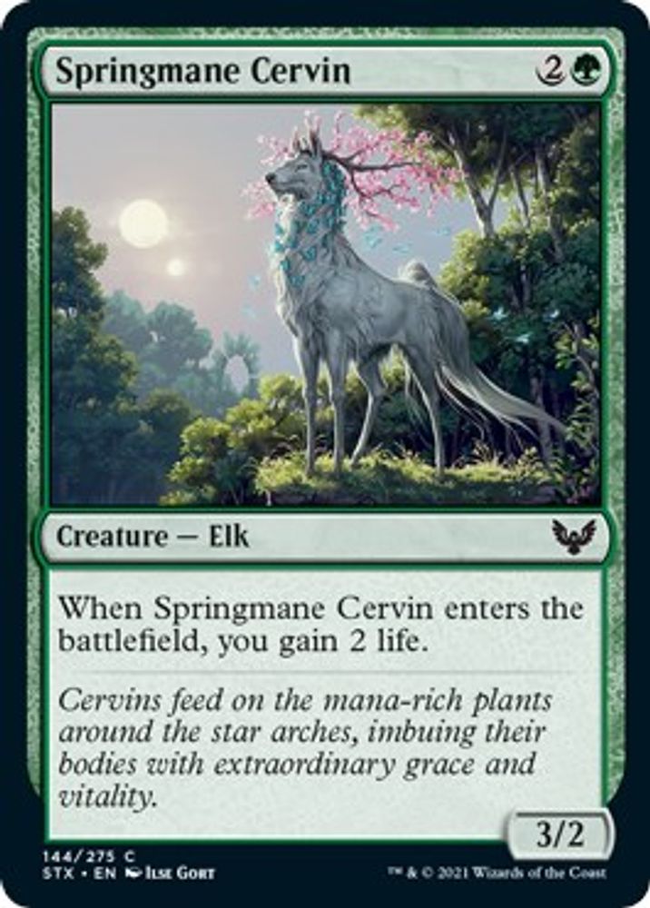 2021 Magic: The Gathering: Strixhaven: School of Mages (STX) - Springmane Cervin (#144, Common) (, Near Mint)