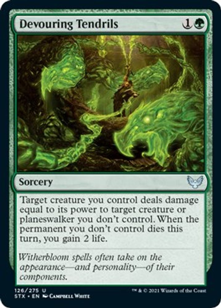 2021 Magic: The Gathering: Strixhaven: School of Mages (STX) - Devouring Tendrils (#126, Uncommon) (, Near Mint)