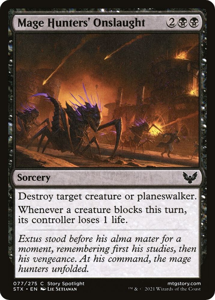 2021 Magic: The Gathering: Strixhaven: School of Mages (STX) - Mage Hunters Onslaught (#77, Common) (, Near Mint)