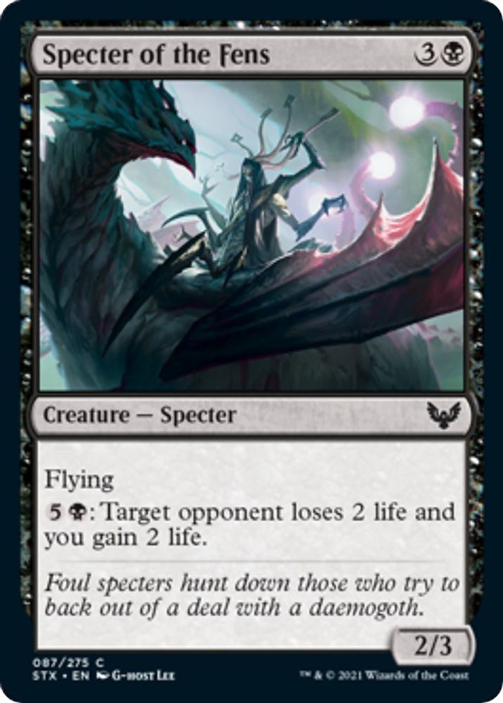 2021 Magic: The Gathering: Strixhaven: School of Mages (STX) - Specter of the Fens (#87, Common) (, Near Mint)