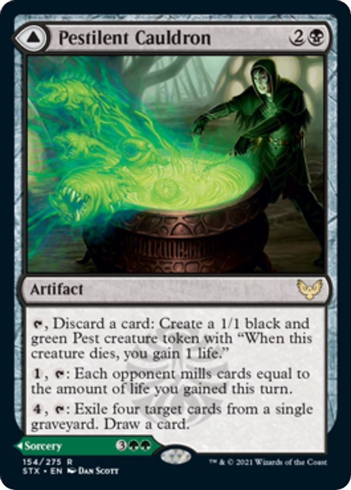 2021 Magic: The Gathering: Strixhaven: School of Mages (STX) - Pestilent Cauldron (#154, Rare) (, Near Mint)