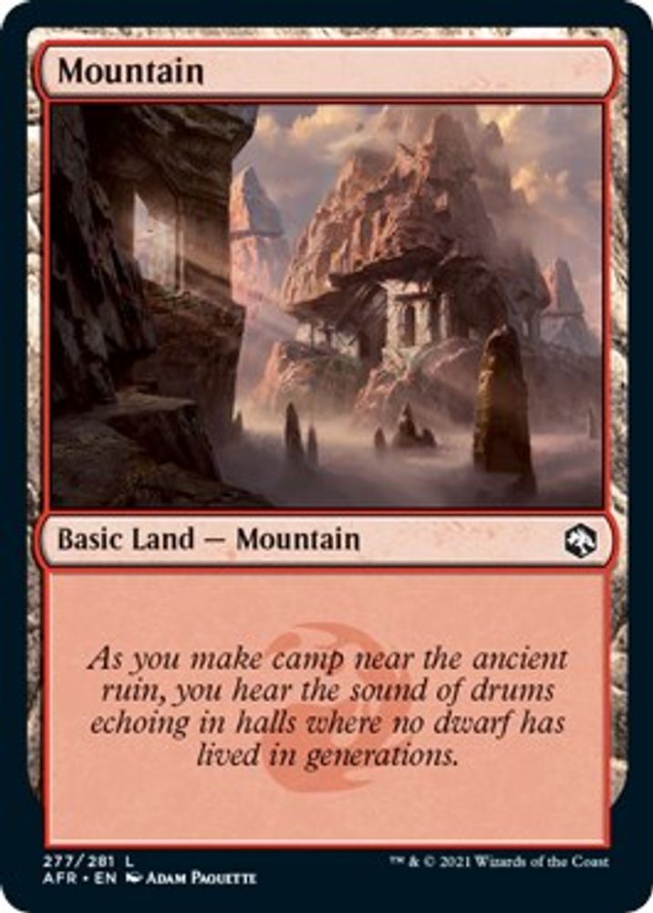2021 Magic: The Gathering: Adventures in the Forgotten Realms (AFR) - Mountain 277 (#277, Land) (, Near Mint)