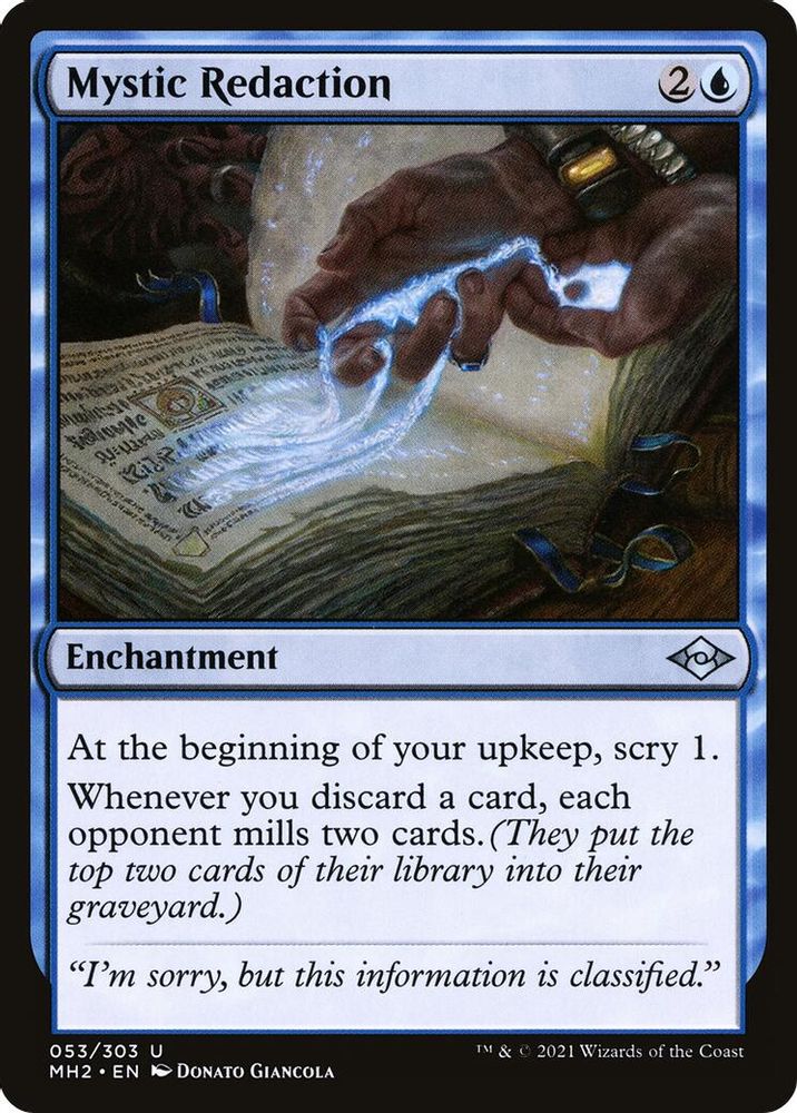 2021 Magic: The Gathering: Modern Horizons 2 (MH2) - Mystic Redaction (#53, Uncommon) (, Near Mint)